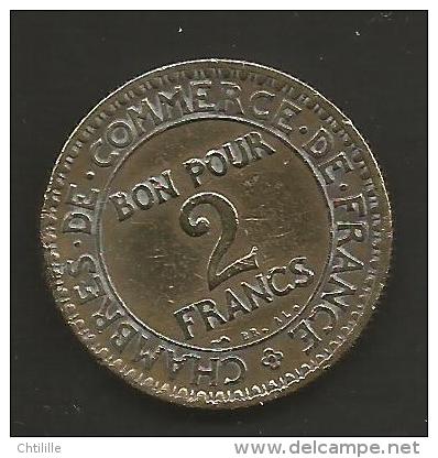 FRANCE 1 PIECE BON POUR 2 FR CHAMBRE DE COMMERCE ET INDUSTRIE DE 1923 - Monetary / Of Necessity