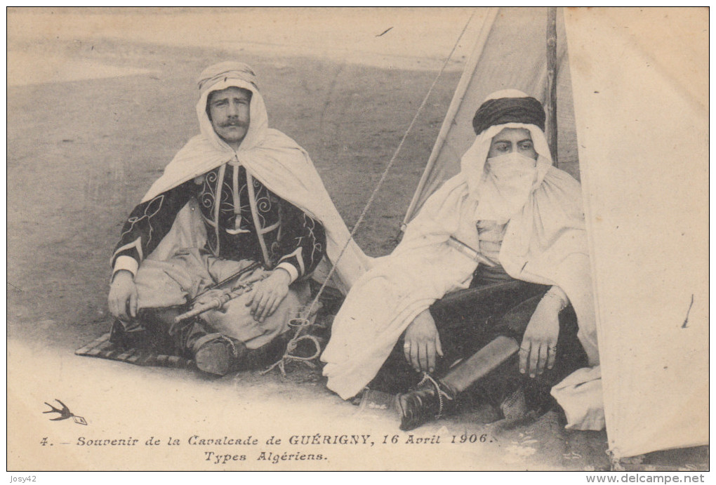 58  GUERIGNY  SOUVENIR DE LA CAVALCADE DE GUERIGNY 16 AVRIL 1906- TYPES ALGERIENS - Guerigny