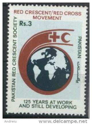 1988 Pakistan - 125th Anniversary Of Red Cross 1v., Globe , Map , Michel 718 MNH - Red Cross