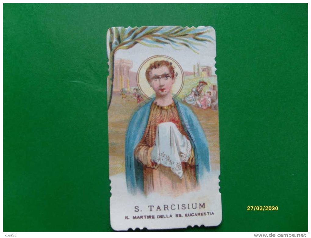 Originale SANTINO Holy Card Epoca 1930 Ca. Policromo S.TARCISIUM Martire Eucarestia - Devotion Images