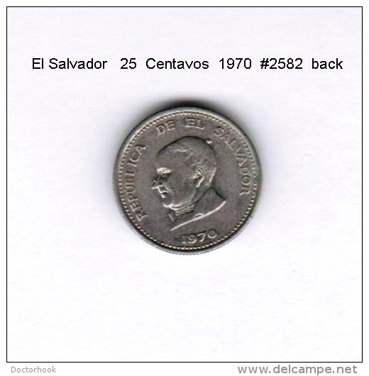 EL SALVADOR    25  CENTAVOS  1970   (KM # 139) - Salvador