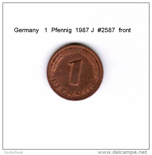 GERMANY    1  PFENNIG  1987 J   (KM # 105) - 1 Pfennig