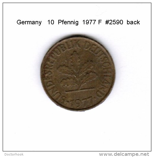 GERMANY   10  PFENNIG  1977 F   (KM # 108) - 10 Pfennig