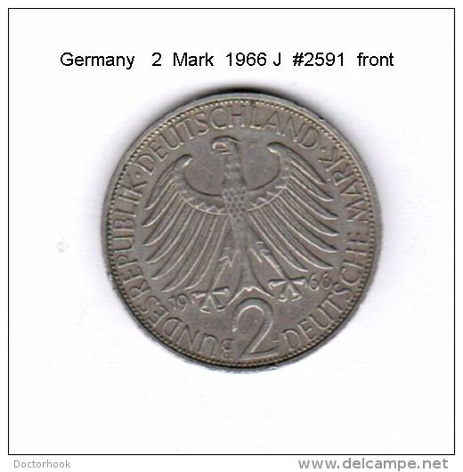 GERMANY   2  MARK  1966 J   (KM # 116) - 2 Mark