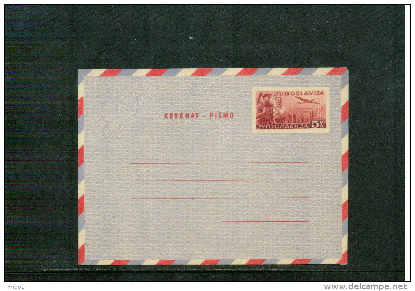 Jugoslawien / Yugoslavia / Yougoslavie Ganzsache / Postal Stationery Aerogramm - Postal Stationery