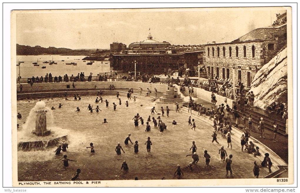 "Plymouth - The Bathing Pool & Pier" - Plymouth