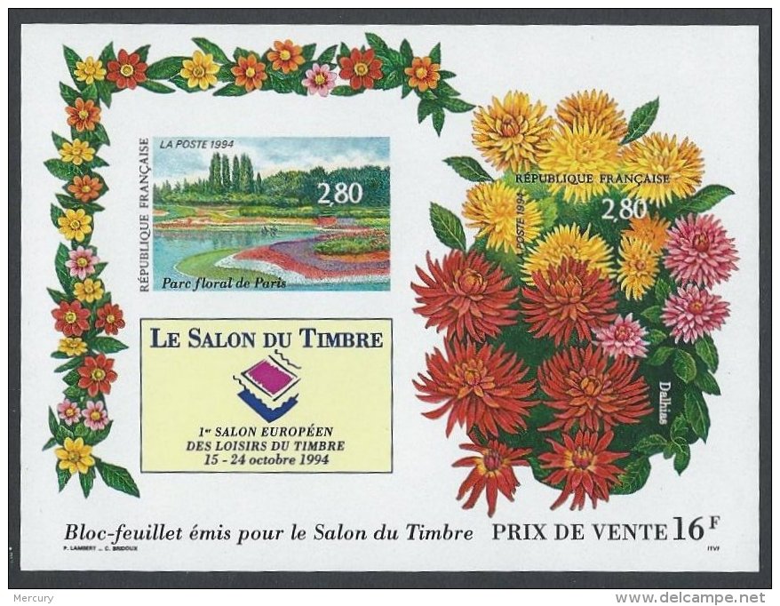 FRANCE - Bloc Du Salon Du Timbre 1994 RARE - Fleurs (II) - Unclassified