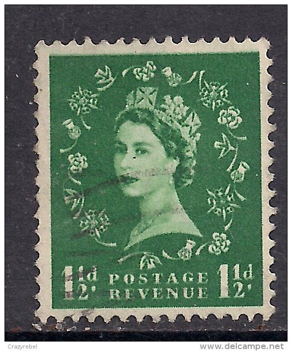 GB 1955 QE2 1 1/2d Green Wilding Wmk 165 SG 542. ( M820 ) - Used Stamps