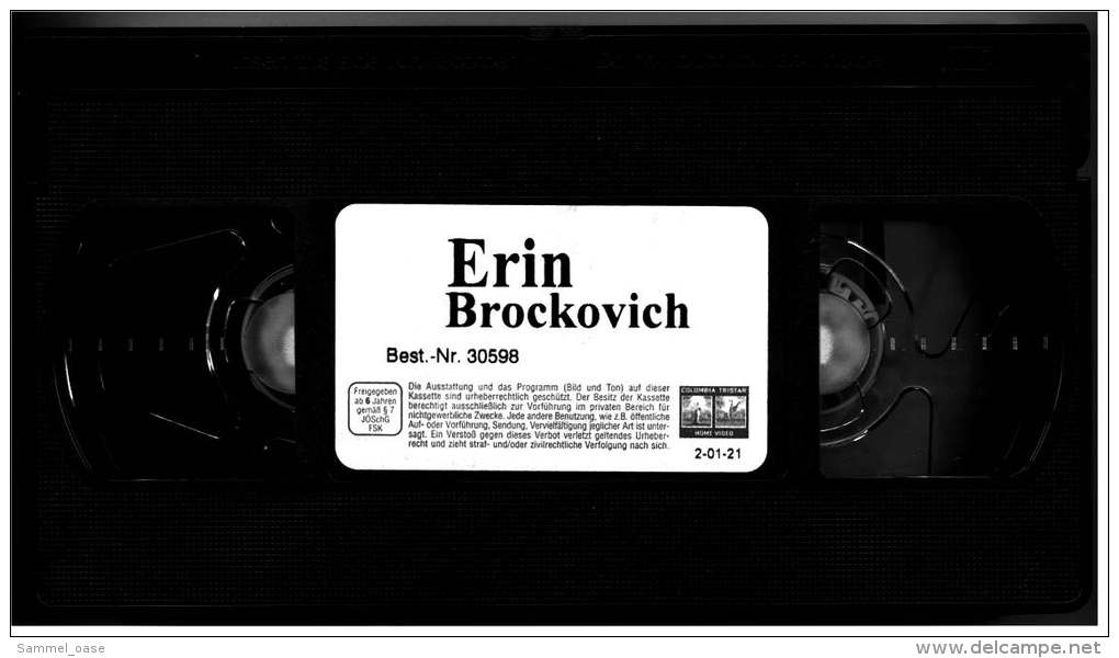 VHS Video  ,  Julia Robers Ist Erin Brockovich - Eine Wahre Geschichte   -  Von 2000 - Drama