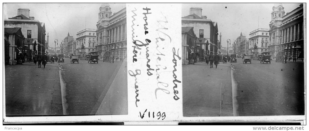 V1199 - EMPIRE BRITANNIQUE - LONDRES - Whitehall Horse Guards - Ministère De La Guerre - Plaques De Verre