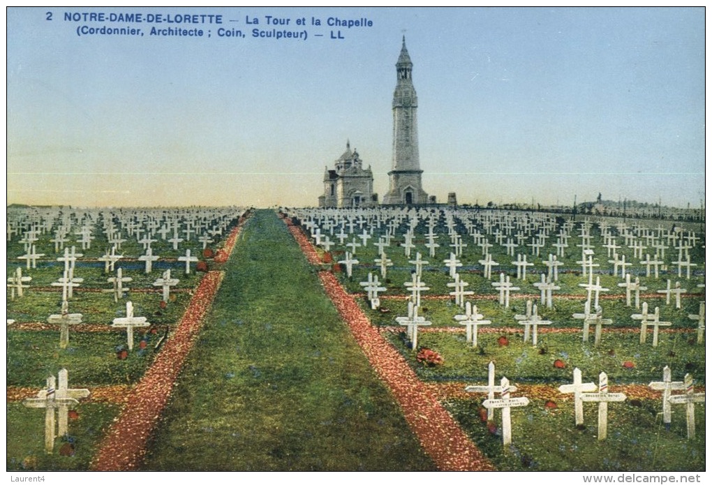 (M918) France - Notre Dame De Lorette - Military Cemetery Near Arras (old Postcard From Booklet) - Cimiteri Militari