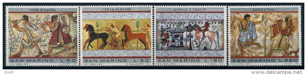 1975 San Marino, Pittura Etrusca , Serie Completa Nuova (**) - Nuevos