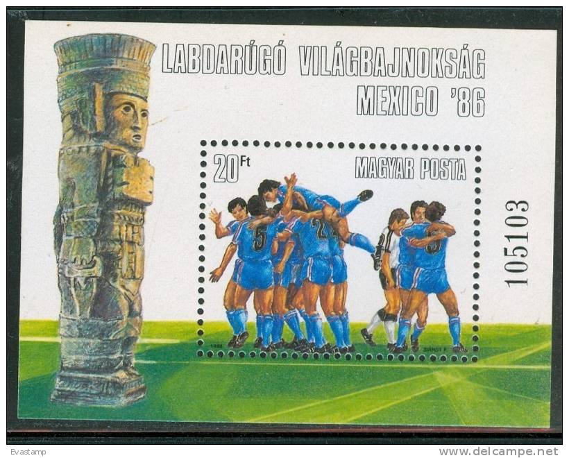 HUNGARY-1986.Souvenir Sheet - World Cup Soccer Championship,Mexico MNH!! - Unused Stamps