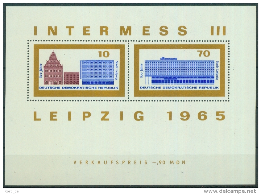 DDR 1965 / MiNr. Block 23  ** /  MNH      (j539 , J540 , L552) - 1950-1970