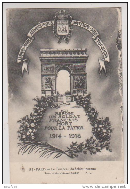 CPA PARIS,LE TOMBEAU DU SOLDAT INCONNU - Monuments Aux Morts