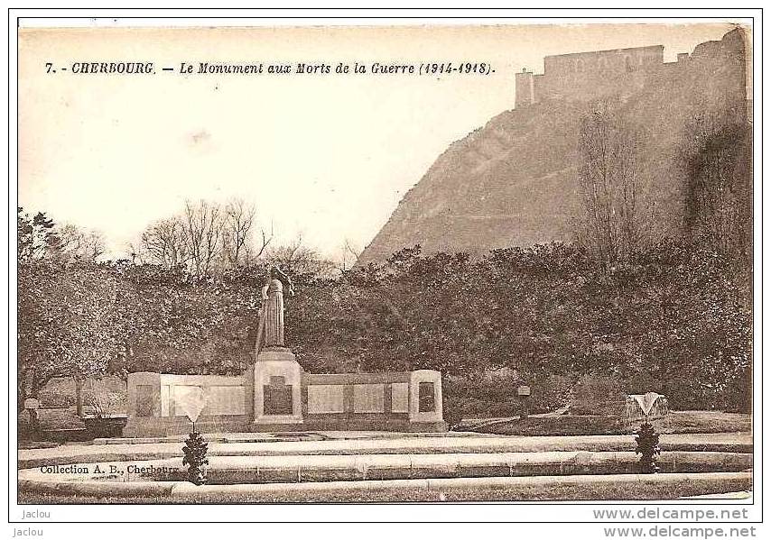 CHERBOURG MONUMENT AUX MORTS  DE LA GUERRE (1914-1918)  REF 13190 - Kriegerdenkmal
