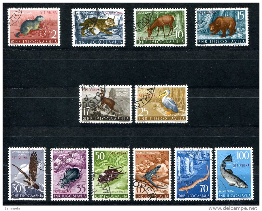 1842 - TRIEST-B - Mi.Nr. 123-134 Gestempelt, TIERE - Used Set ANIMALS - Afgestempeld