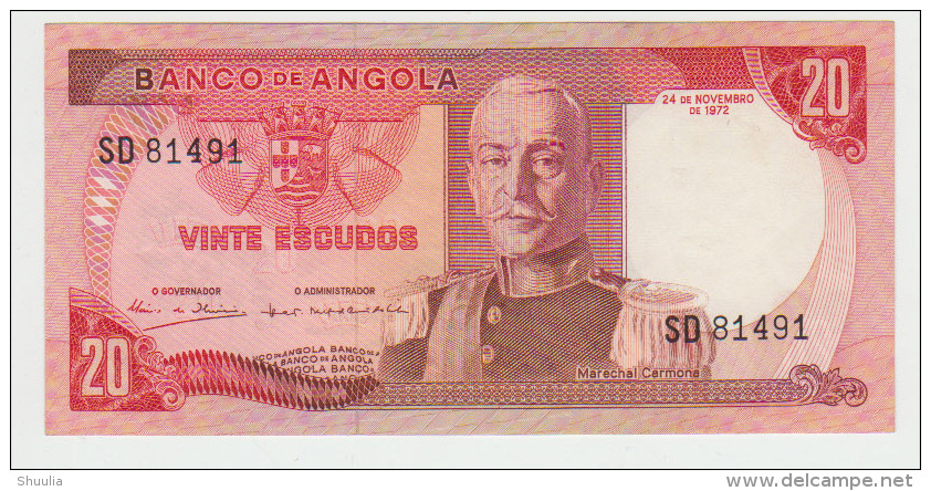 Angola 20 Escudos 1972 Pick 99 UNC - Angola