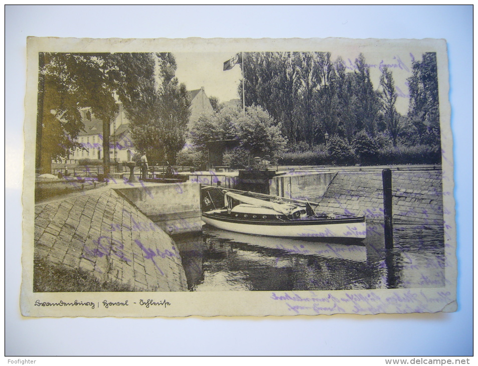 Brandenburg - Havel - Schleuse Boot Water Gate Boat - 1940s Unused - Brandenburg