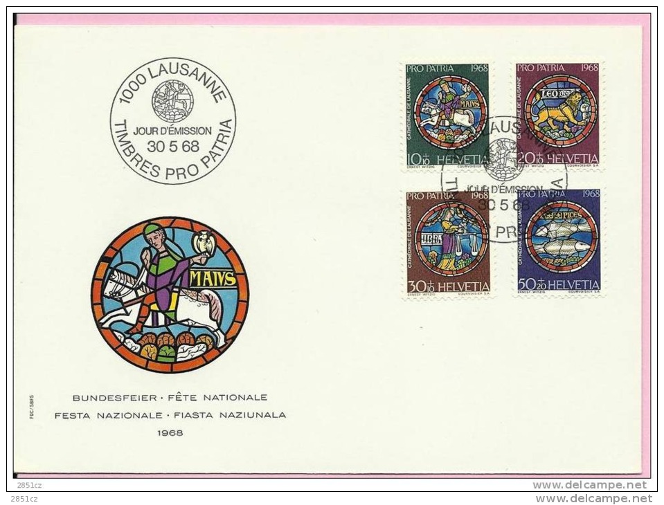 PRO PATRIA 1968, Switzerland, 1968., FDC - Covers & Documents