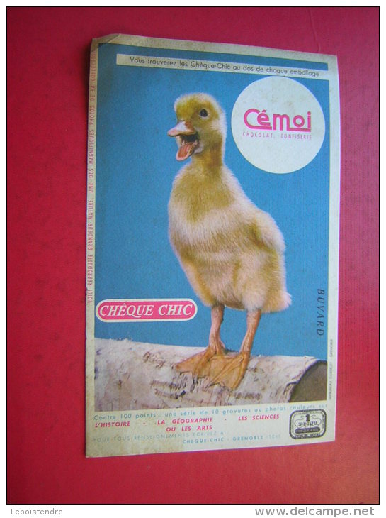 BUVARD CEMOI  CHOCOLAT  CONFISERIE   CHEQUE CHIC 1 POINT  CANARD / CANNETON - Kakao & Schokolade