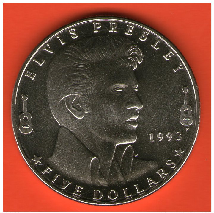 Islas Marshall / Marshall Islands - 5 Dollars / Dólares 1993 "ELVIS PRESLEY" KM#124 Cu-Ni - Marshallinseln