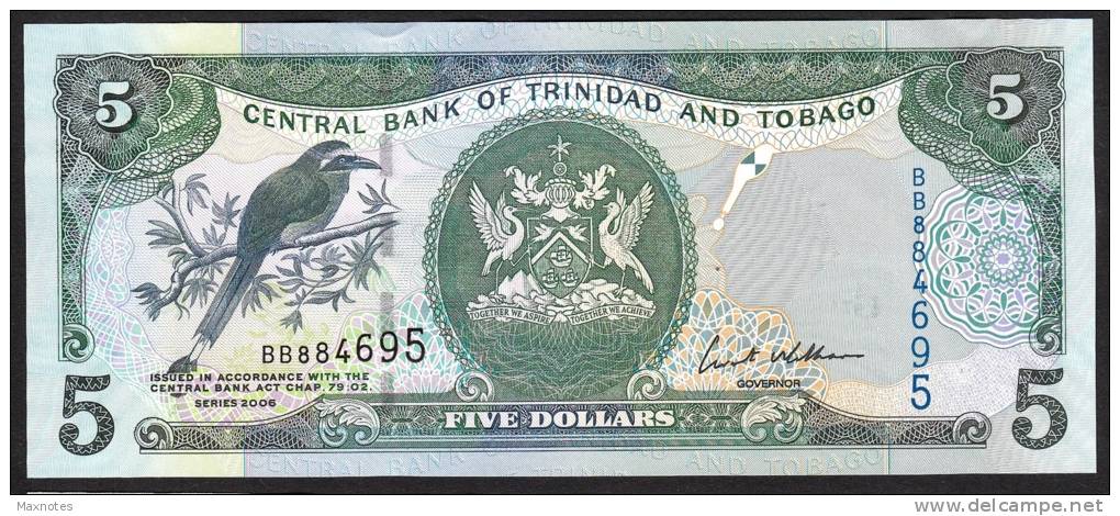 TRINIDAD & TOBAGO   : 5  Dollars - 2006 - P47 - UNC - Trinidad & Tobago