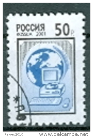 Russland 2001 Mi. 887 Gest. Informationstechnologie Erdkugel PC - Used Stamps