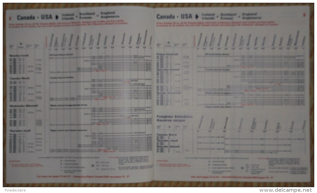 Horaires Air Canada Du 1er Août Au 29 Octobre 1966 - 21 Pages - World