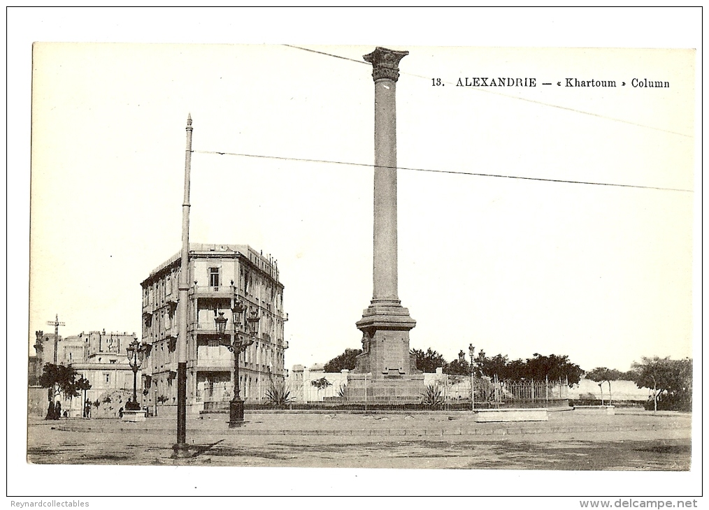 1900s? Egypt, Alexandria/Alexandrie Khartoum Column Street Ppc P.Coustoulides, Unused - Alexandria