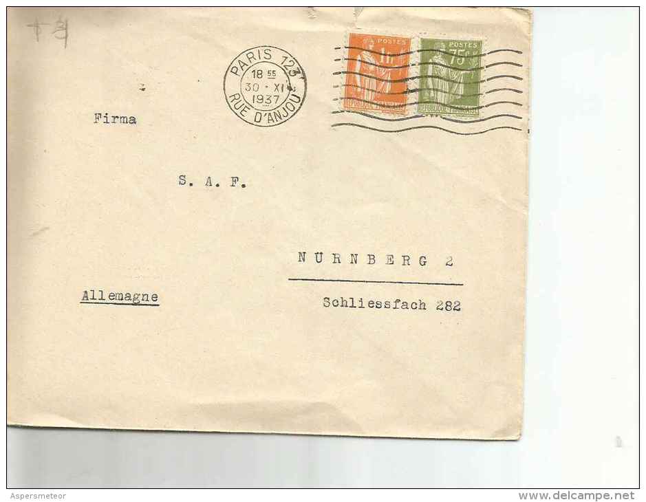 RUE D´ANJOU  CARTA CIRCULADA SEND POST POST SCHICKEN SENDEN  TBE OHL - Cartas & Documentos