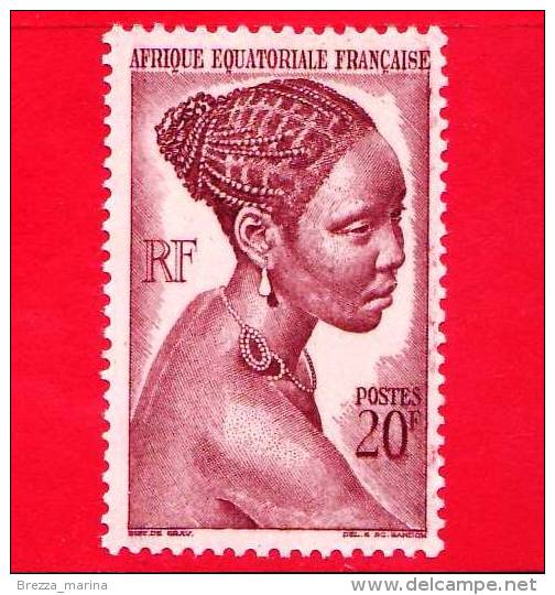 Nuovo - Africa Equatoriale Francese - A.E.F. - 1947 - Donna - Pettinatura - Jeune Fille Bacongo - 20 - Nuevos