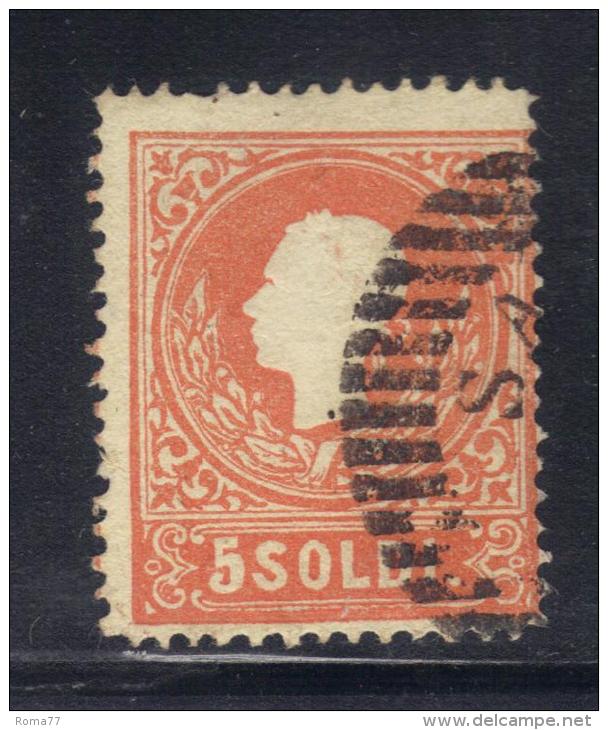 ASI667 - LOMBARDO VENETO 1858 , 5 Soldi N. 25 Primo Tipo Usato . - Lombardo-Veneto