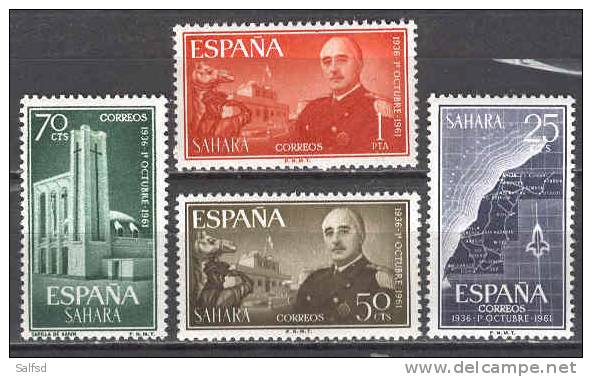 Spain Sahara Edifil # 193/196 ** MNH Set  General Franco - Sahara Espagnol