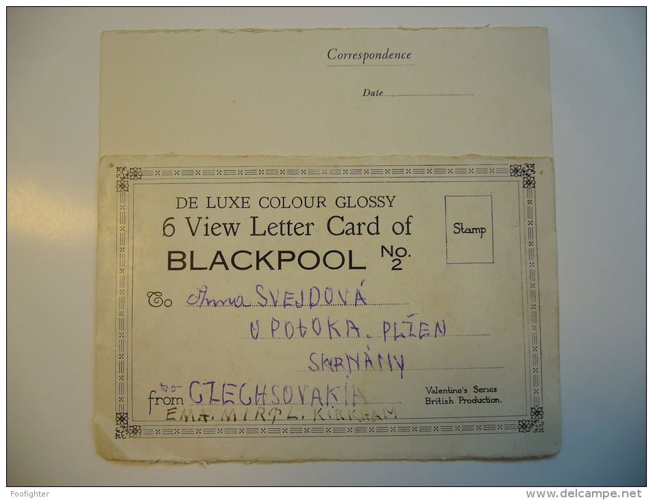 Blackpool: Two Old Letter Card  From Leporello Valentine´s Series - Blackpool