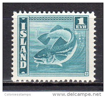 (SA0572) ICELAND, 1939 (Definitive. Codfish, 1e., Prussian Blue). Mi # 208A. MNH** Stamp - Ongebruikt