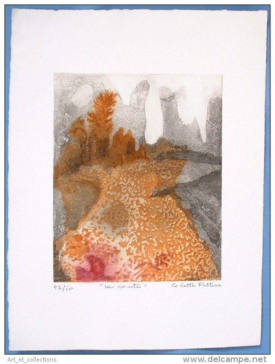 (1) Aquatinte Originale De Colette Pettier N°42/50 - Lithographies