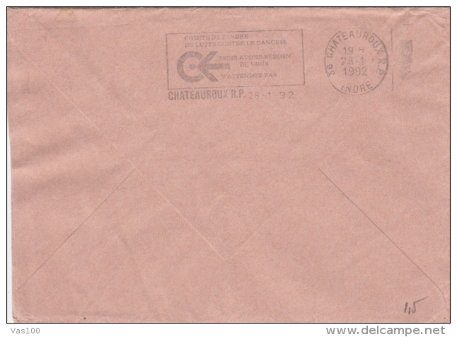 AMOUNT 160, PARIS, UNIVERSITY, SPECIAL MACHINE STAMPS ON COVER, 1992, FRANCE - Briefe U. Dokumente