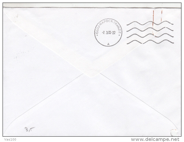 AMOUNT 5500, CLUJ NAPOCA, MAYOR OFFICE, MACHINE STAMPS ON REGISTERED COVER, 2002, ROMANIA - Franking Machines (EMA)