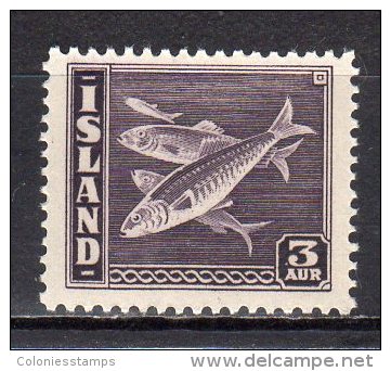 (SA0571) ICELAND, 1939 (Definitive. Herring, 3a., Dark Brown Violet). Mi # 209A. MNH** Stamp - Ongebruikt