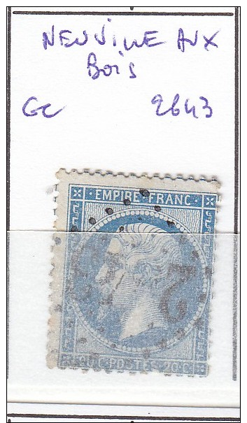 FRANCE - Dpt LOIRET - S/22 - 20c Bleu - Napoleon III - Oblit   GC 2843 (  Neuville Aux Bois  ) - Andere & Zonder Classificatie