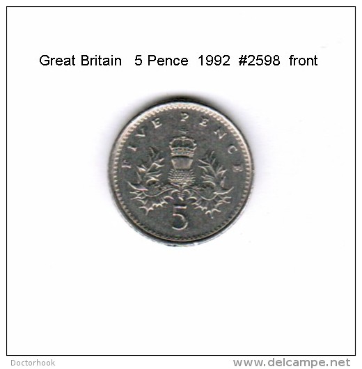 GREAT BRITAIN    5  PENCE  1992   (KM # 937B) - 5 Pence & 5 New Pence