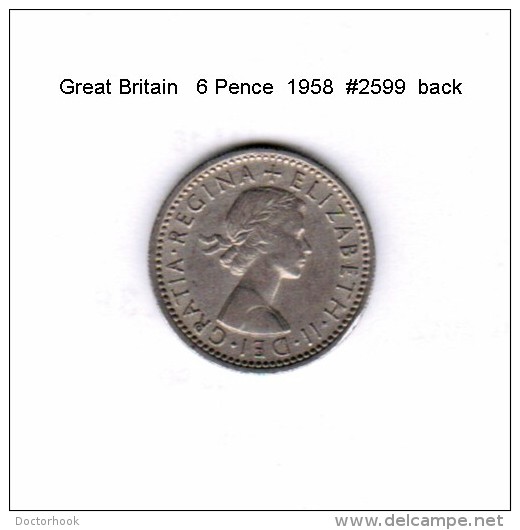 GREAT BRITAIN    6  PENCE  1958   (KM # 903) - H. 6 Pence