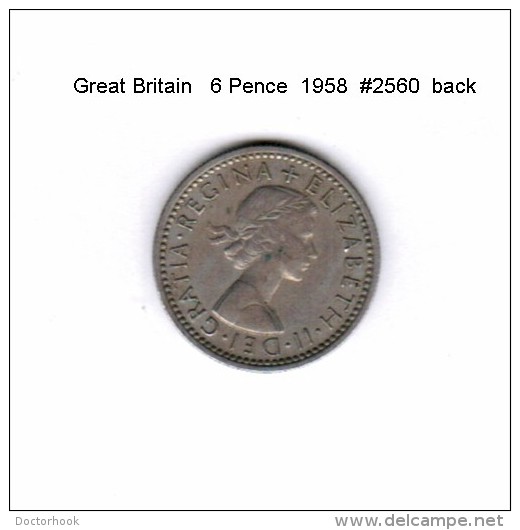 GREAT BRITAIN    6  PENCE  1958   (KM # 903) - H. 6 Pence