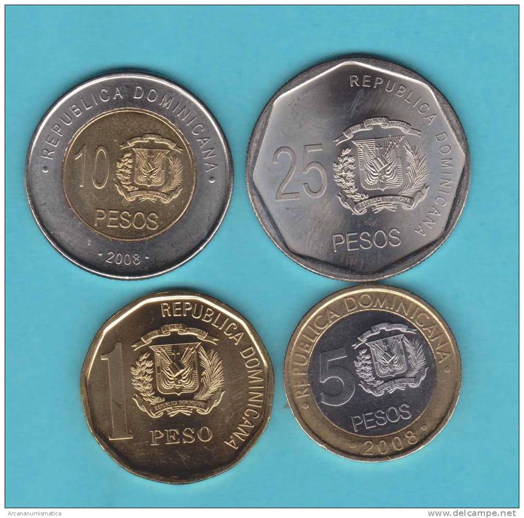 REPUBLICA DOMINICANA   Juego/Set  4  Monedas/Coins   SC/UNC   DL-9466 - Dominicaine