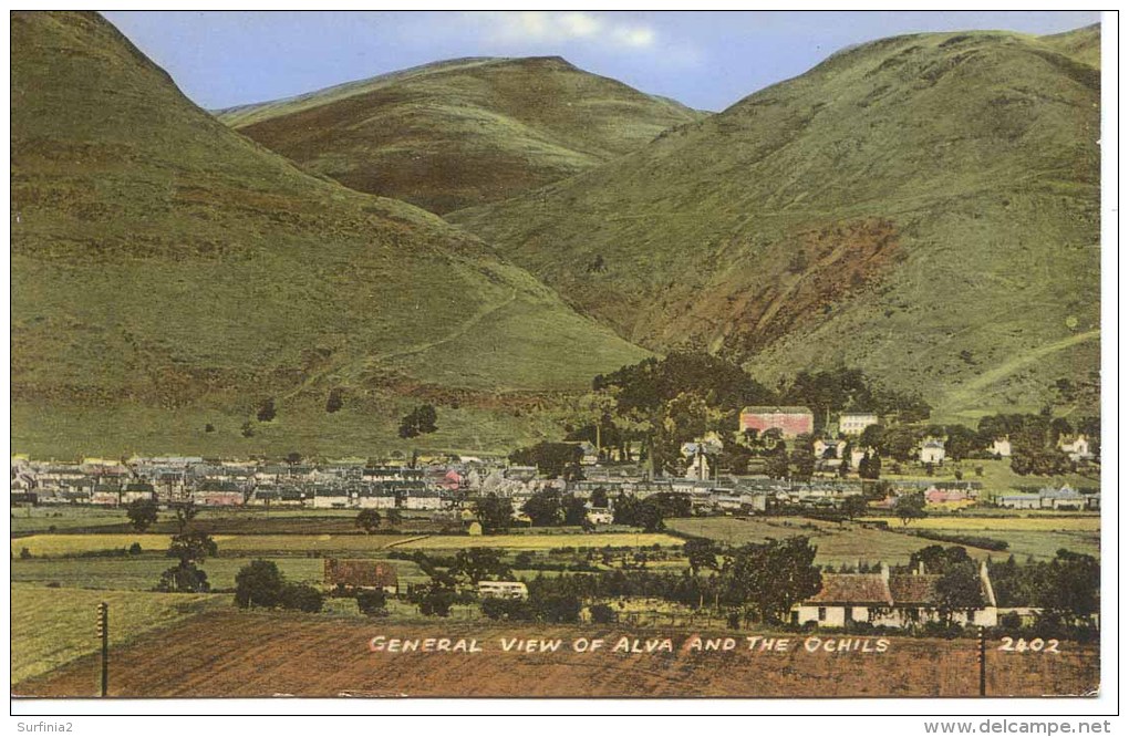 CLACKMANNAN - GENERAL VIEW OF ALVA AND THE OCHILS  Clk1 - Clackmannanshire