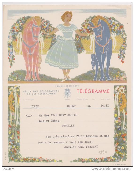 Télégramme - B. 17 (F.)  Liège >> Fexhe Le Haut Clocher -1950 - Télégrammes