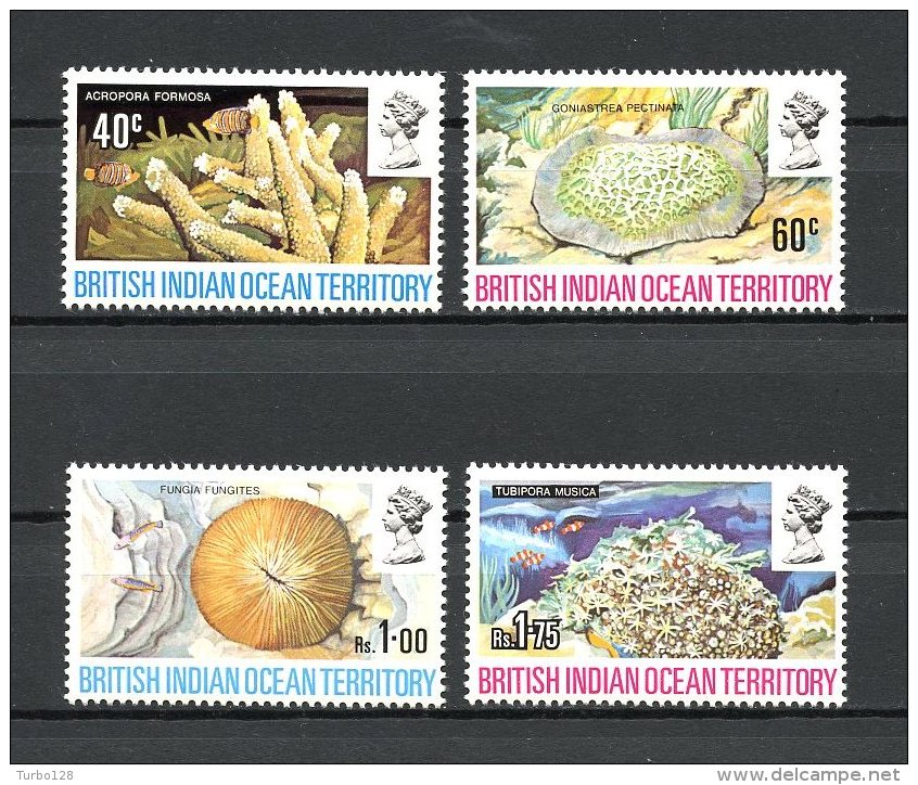 OCEAN INDIEN 1972 N° 45/47** Neufs = MNH   Superbe  Cote: 25 &euro;   Faune Marine Coraux Fauna - Territorio Británico Del Océano Índico