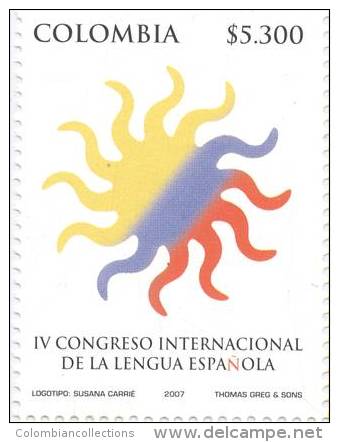 Lote 2445, Colombia, 2007, Sello, Stamp, IV Congreso Int De La Lengua Española, Congress Of The Spanish Language - Colombia