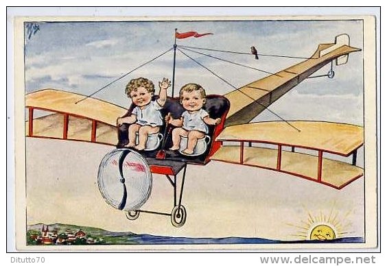 Humor - Umoristica - Bambini E Aereo - Serie - 1262 - Formato Piccolo Non Viggiata - Humorous Cards